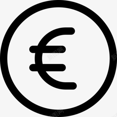 欧元货币140线性图标