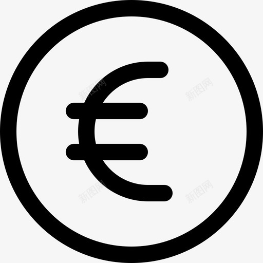 欧元货币140线性svg_新图网 https://ixintu.com 欧元 货币 线性
