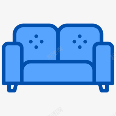 沙发家具和装饰4蓝色图标