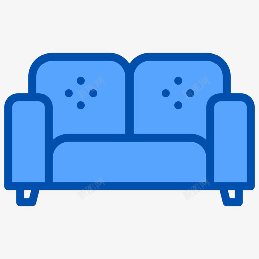 沙发家具和装饰4蓝色svg_新图网 https://ixintu.com 沙发 家具 装饰 蓝色