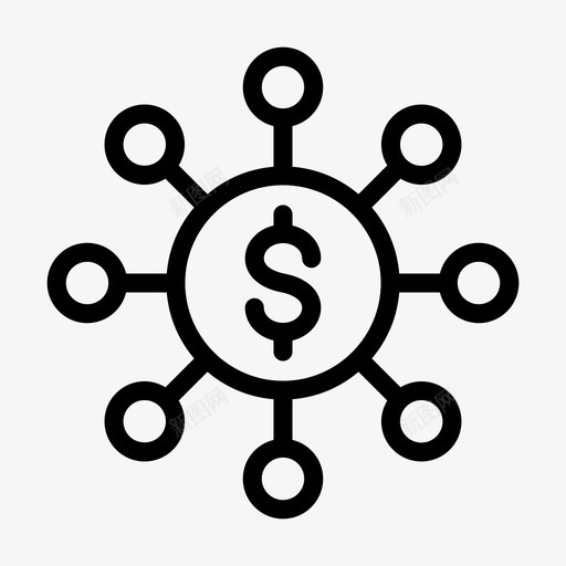 美元网络连接金融svg_新图网 https://ixintu.com 美元 网络 金融 连接 货币 字形