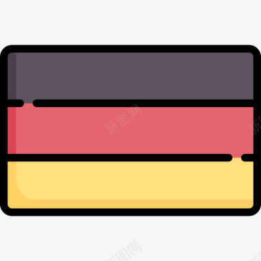 德国国旗18线颜色图标