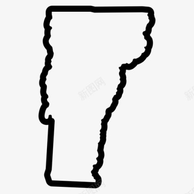佛蒙特州地图州图标