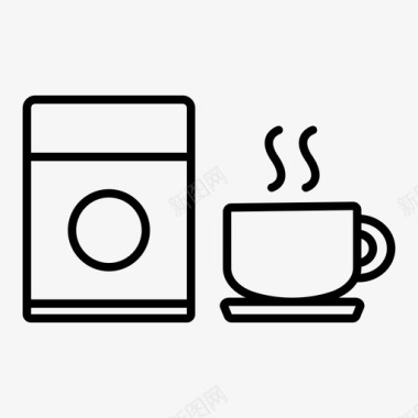 热咖啡和咖啡豆煮咖啡咖啡菜单图标