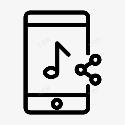 移动音乐共享媒体电话svg_新图网 https://ixintu.com 移动 音乐 共享 媒体 电话 通信 字形