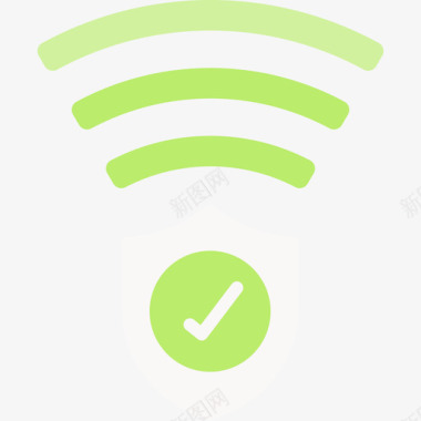 Wifi信号网络安全56扁平图标
