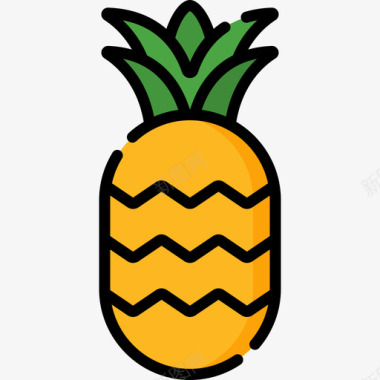 菠萝巴西20线形颜色图标