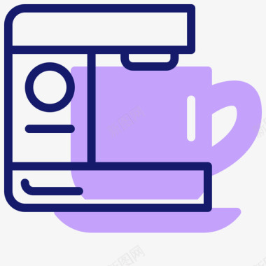 咖啡机家用电器5线性颜色图标