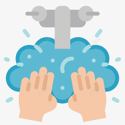 洗手健康和卫生5平的svg_新图网 https://ixintu.com 洗手 健康 卫生 平的