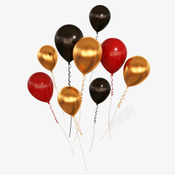C4D模型背景c4d红金黑色金属质感气球电商漂浮高清图片