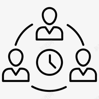 会议时间协作层次结构图标