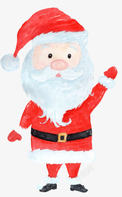 圣诞老人白色胡须红色装扮淡彩装饰壁纸装饰壁纸素材