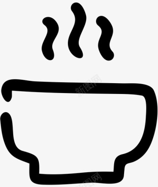 汤碗食物热的图标