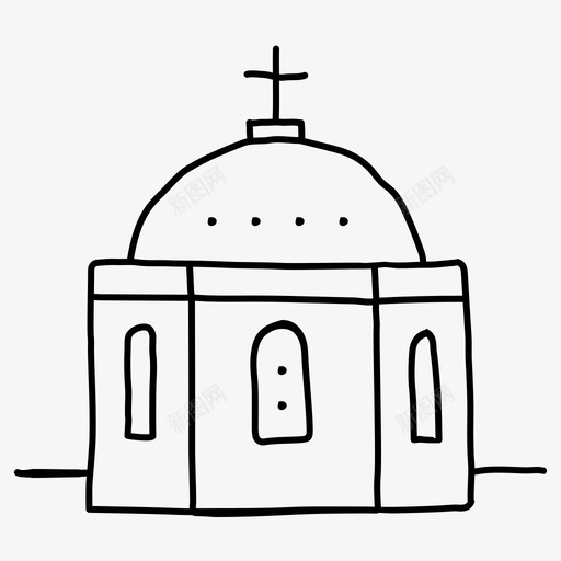 蓝色圆顶教堂希腊手绘svg_新图网 https://ixintu.com 蓝色 圆顶 教堂 希腊 手绘 圣托 里尼 世界 地标 建筑 科纳