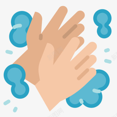 洗手健康和卫生5平的图标