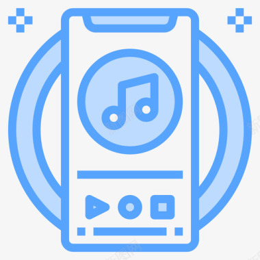 音乐应用程序智能手机应用程序21蓝色图标