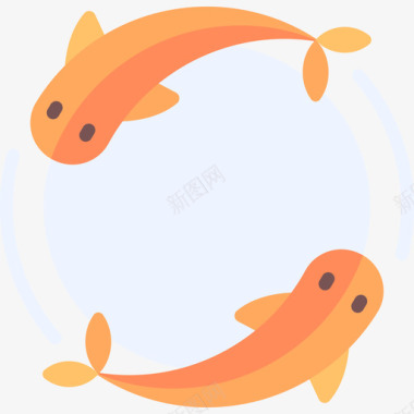 金鱼精神健康12扁平图标