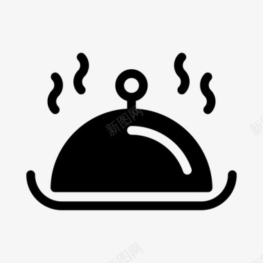 热菜盘子盖食物图标
