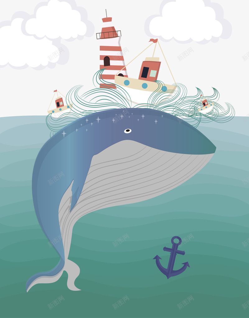 水彩卡通手绘海底海洋鲸鱼植物矢量印刷AI图案剪贴画png免抠素材_新图网 https://ixintu.com 水彩 卡通 手绘 海底 海洋 鲸鱼 植物 矢量 印刷 AI 图案