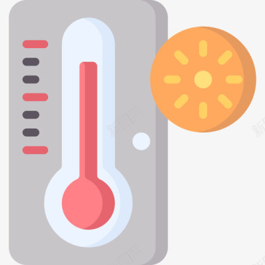 高温360度天气平坦图标