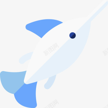 旗鱼海洋生物62扁平图标