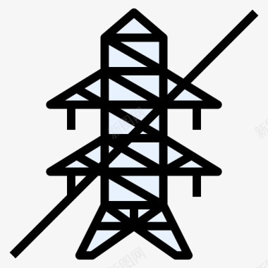 电线杆业务连续性计划线颜色图标