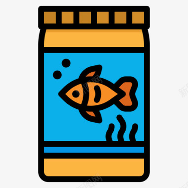 鱼食宠物店96线性颜色图标