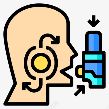 支气管扩张剂过敏原15线性颜色图标