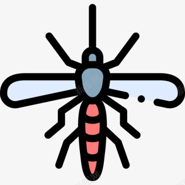 蚊子昆虫48线状颜色图标