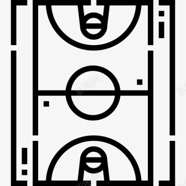 篮球场操场71直线图标