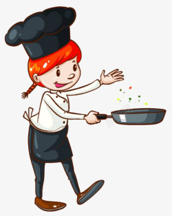 卡通人物厨师厨具做饭女孩杂七杂八素材