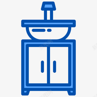 水槽家具和装饰4蓝色图标