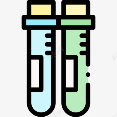 试管84实验室线性颜色图标