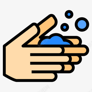 水洗洗手44线性颜色图标