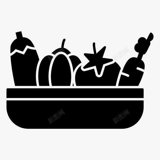 蔬菜篮子有机食品生蔬菜svg_新图网 https://ixintu.com 蔬菜 菜篮子 食品 有机 购物 板条 饮料 字形 图标