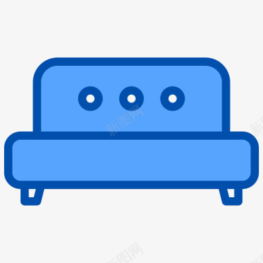 沙发家具和装饰4蓝色图标