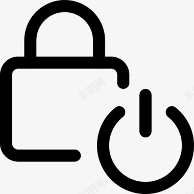 电源开关网络应用安全3线性图标