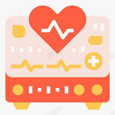 心率监护仪保健和卫生2平坦图标