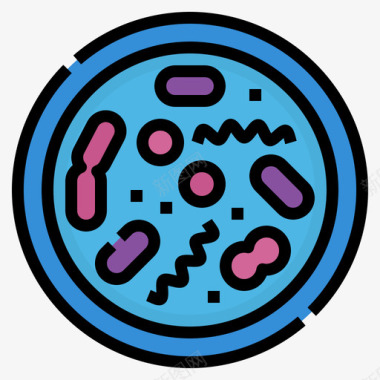 细菌卫生64线状颜色图标