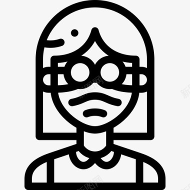 女人戴着医用面具的化身直系图标