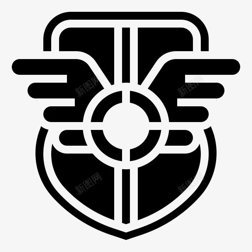 盾牌战斗骑士svg_新图网 https://ixintu.com 盾牌 战斗 骑士 保护 翅膀 游戏 元素 glyph1