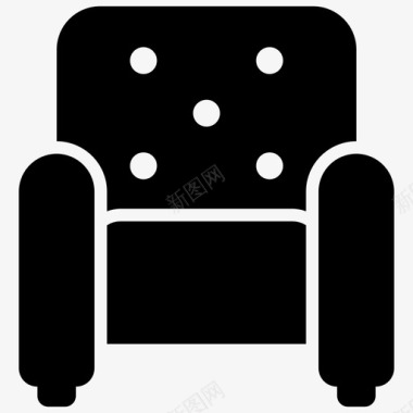俱乐部椅子扶手椅家具图标