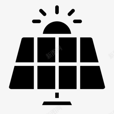 太阳能板数字技术物联网图标