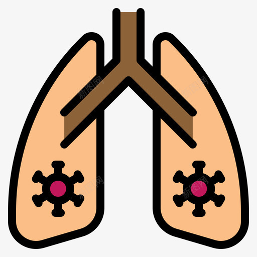 肺病毒传播102线状颜色svg_新图网 https://ixintu.com 病毒 传播 线状 颜色