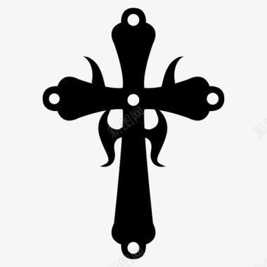 十字纹身部落棺材基督教十字架图标