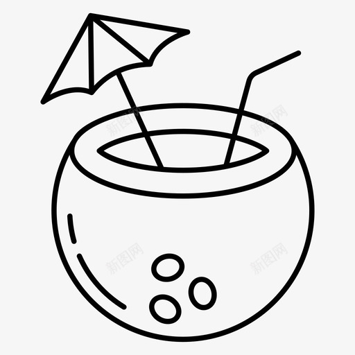 椰子汁椰子饮料椰子奶svg_新图网 https://ixintu.com 饮料 椰子汁 椰子 新鲜 果汁 热带 食品 线图 图标