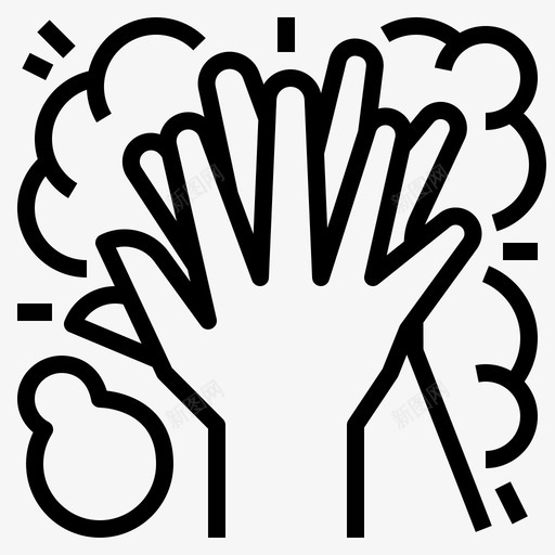 洗手健康与卫生6线性svg_新图网 https://ixintu.com 洗手 健康 卫生 线性