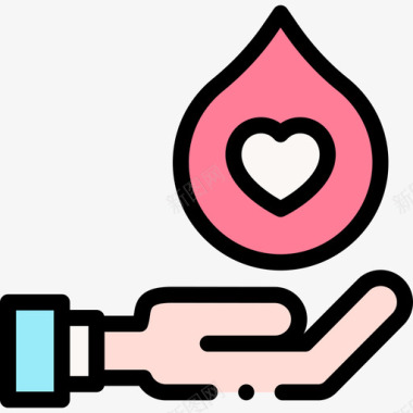 献血善良8线性颜色图标