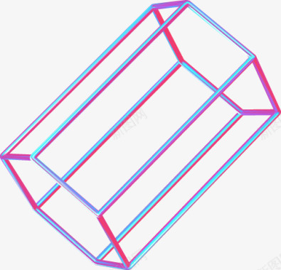全息渐变不规则3D立体图形图免扣几何抽象概念不规则图标