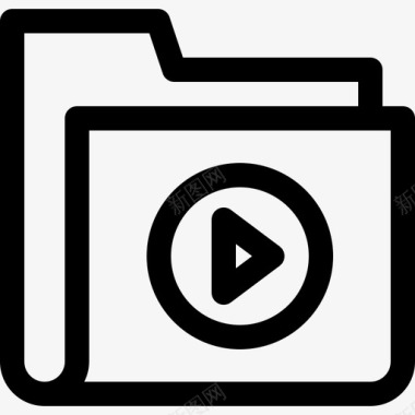 视频文件夹音乐和视频应用程序4线性图标
